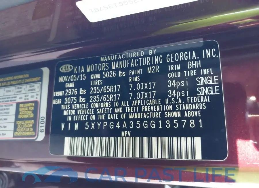 5XYPG4A35GG135781# 9