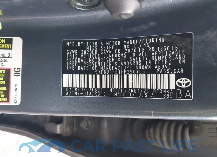 5YFBURHE4FP290405# 9