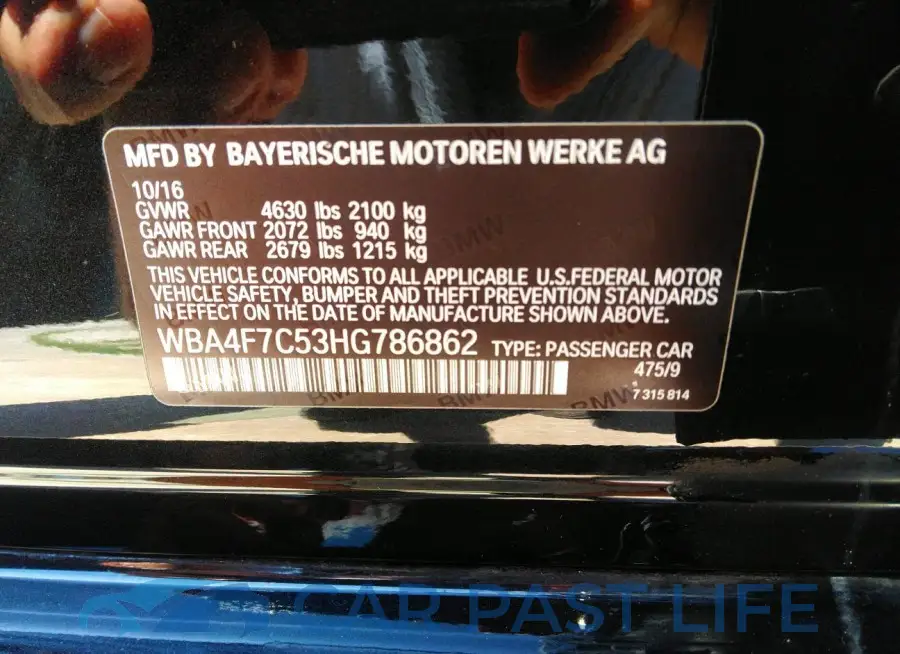 WBA4F7C53HG786862# 9