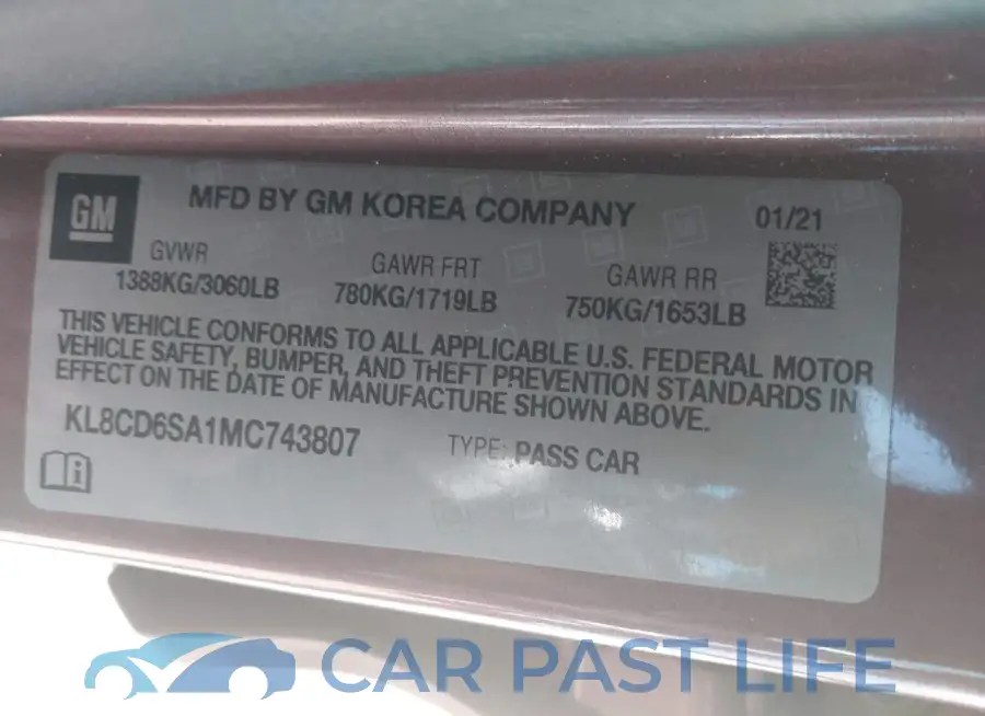KL8CD6SA1MC743807# 9