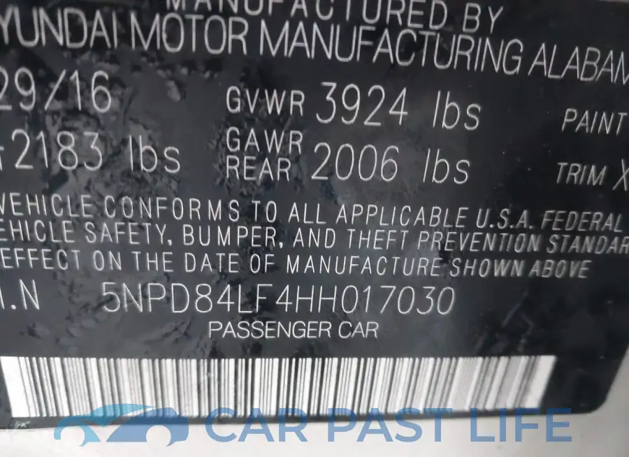 5NPD84LF4HH017030# 9