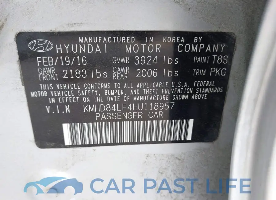 KMHD84LF4HU118957# 9