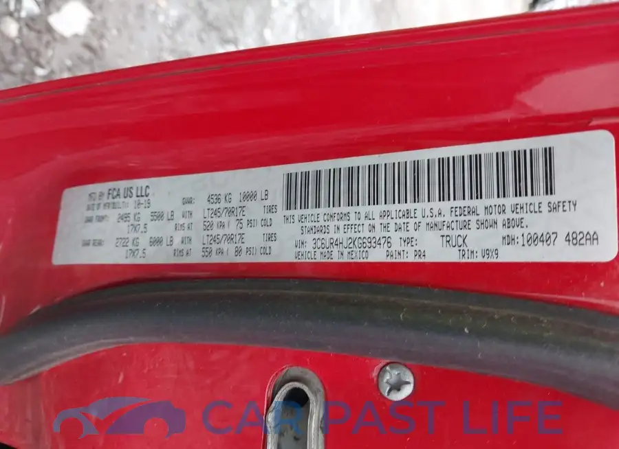 3C6UR4HJ2KG693476# 9