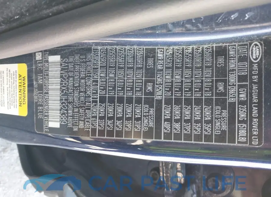 SALVP2RX5JH324389# 9