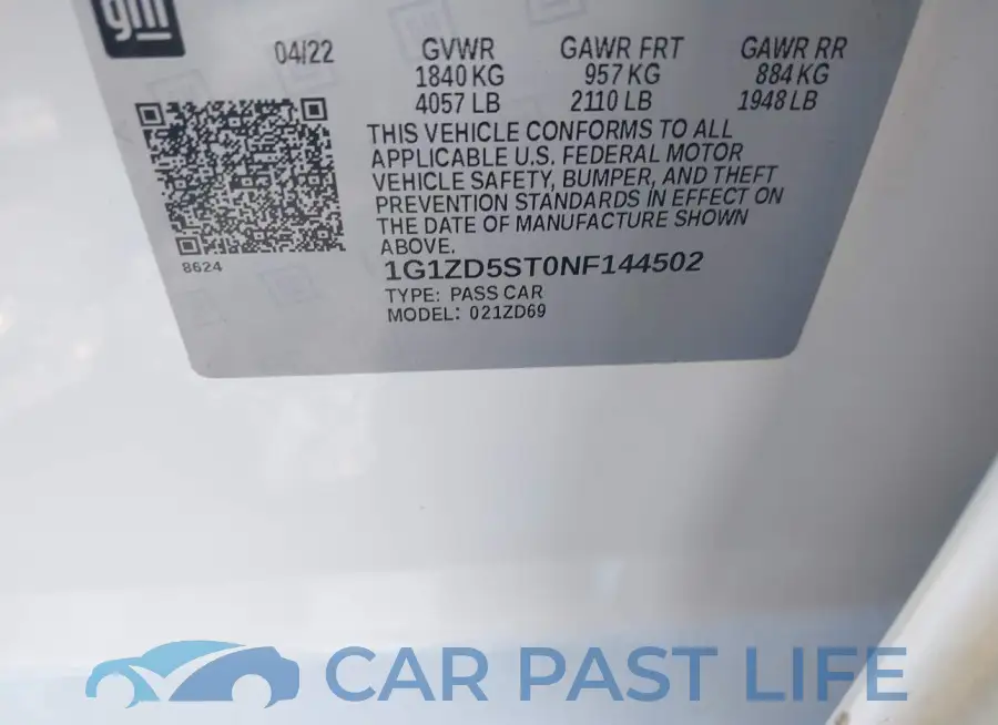 1G1ZD5ST0NF144502# 9