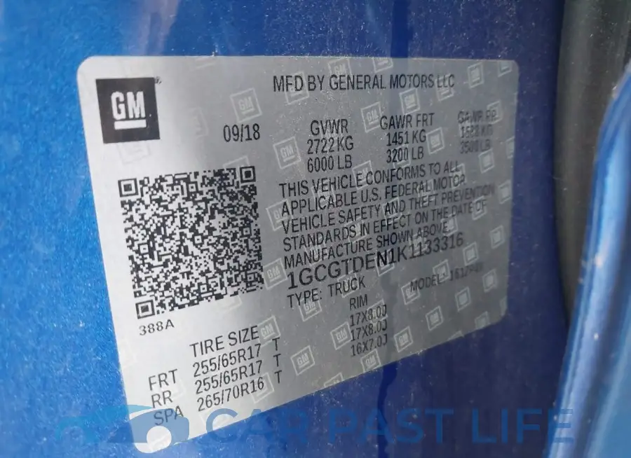 1GCGTDEN1K1133316# 9