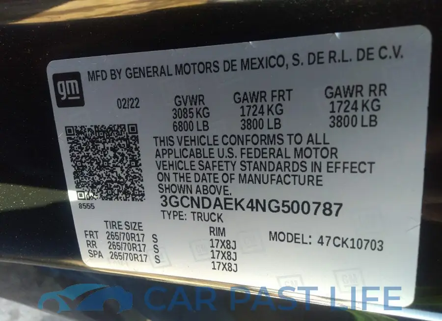3GCNDAEK4NG500787# 9