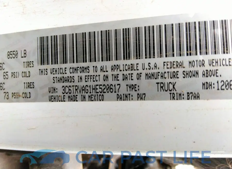 3C6TRVAG1HE520617# 9