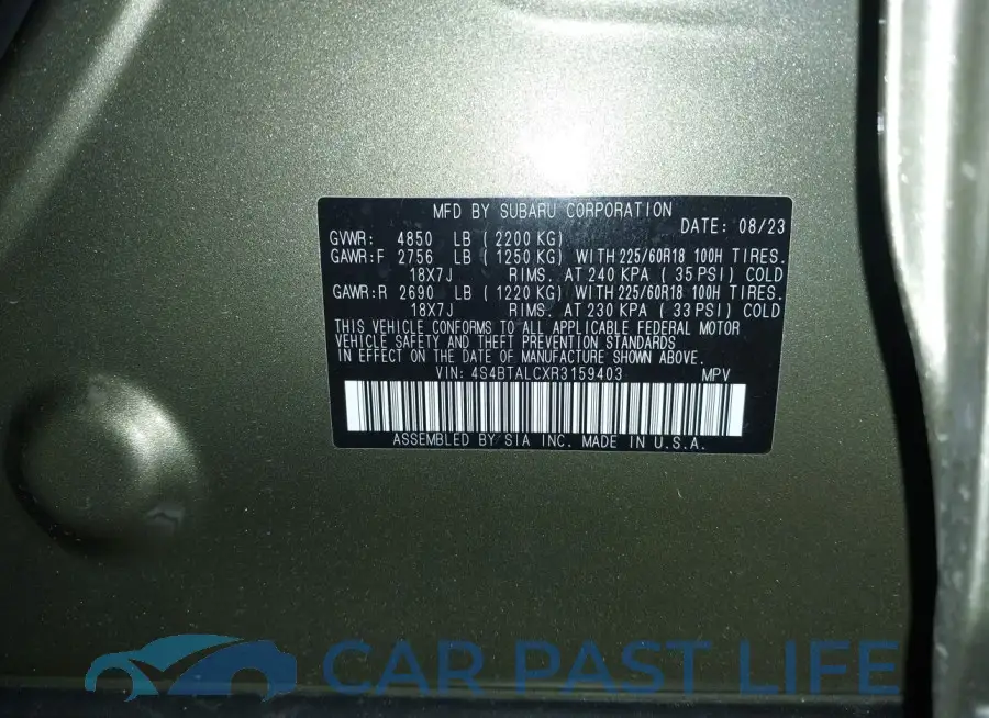 4S4BTALCXR3159403# 9