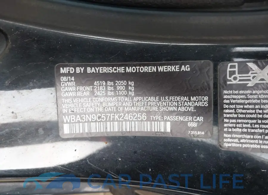 WBA3N9C57FK246256# 9