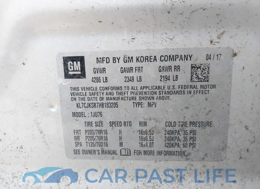 KL7CJKSB7HB183205# 9