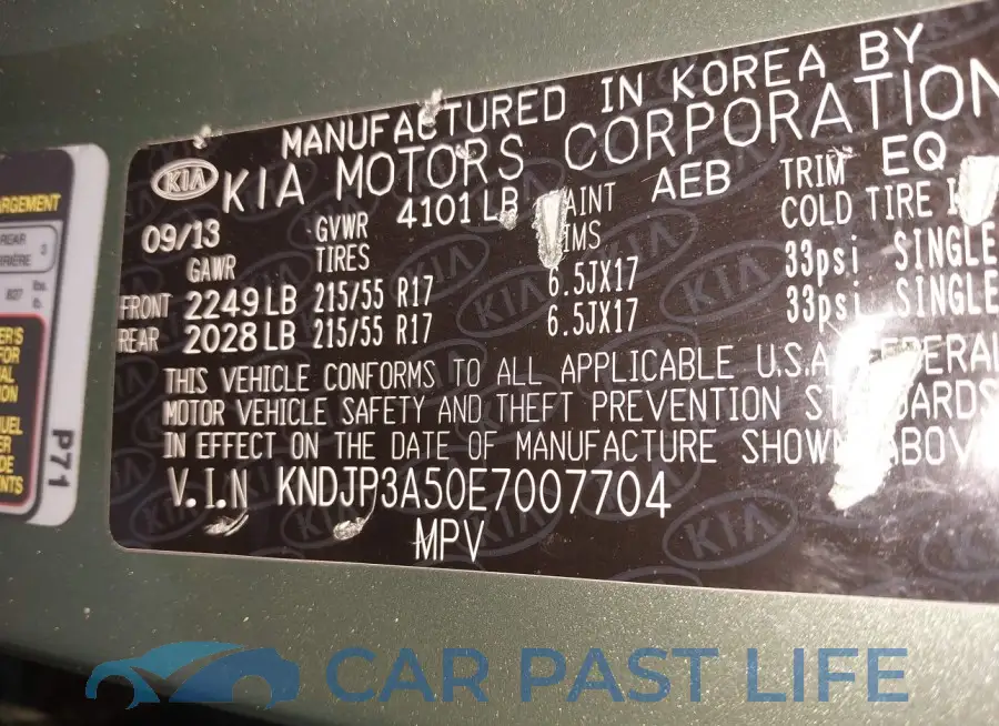 KNDJP3A50E7007704# 9