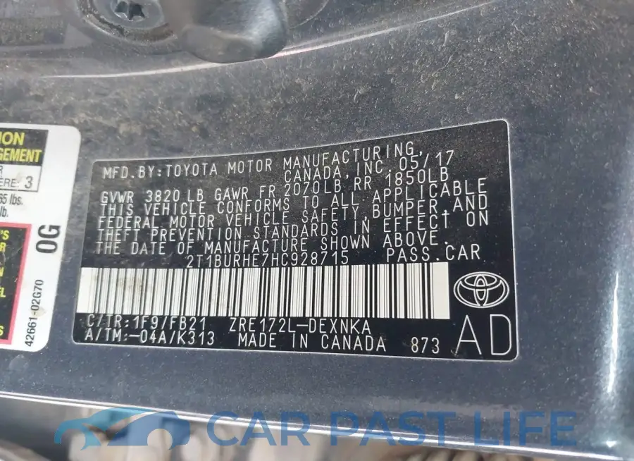2T1BURHE7HC928715# 9