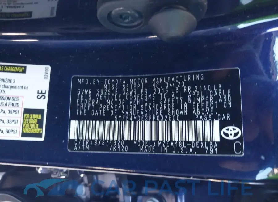 5YFB4MDE3PP032600# 9