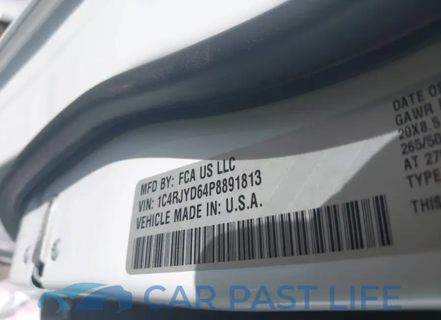 1C4RJYD64P8891813# 9