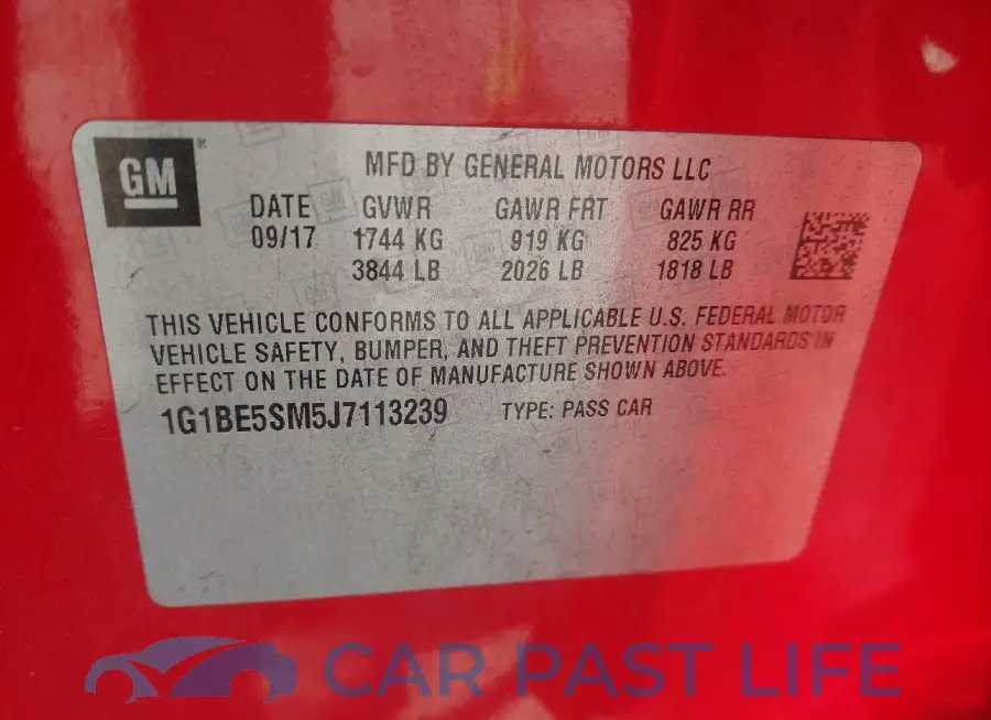 1G1BE5SM5J7113239# 9