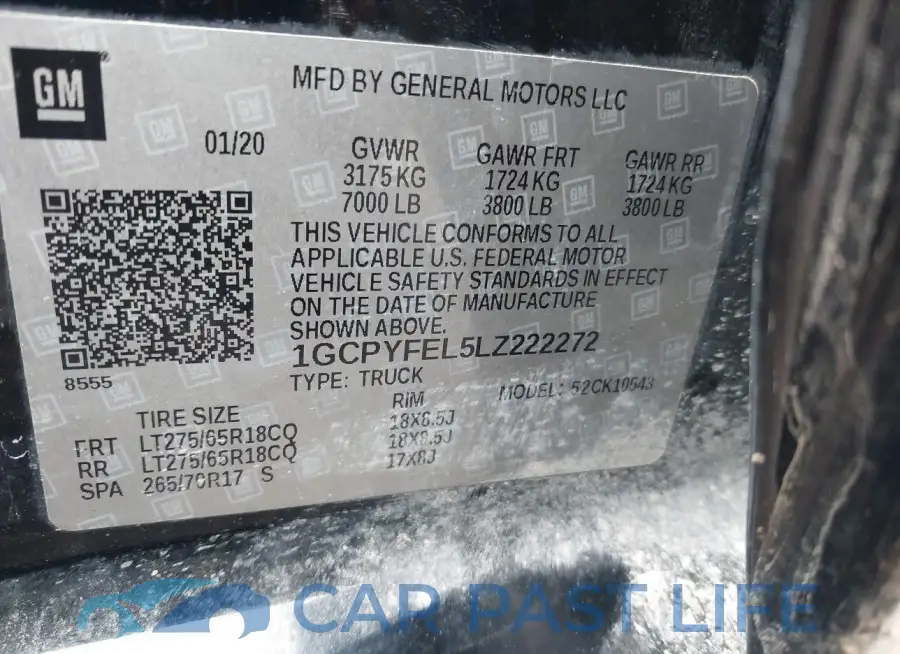 1GCPYFEL5LZ222272# 9
