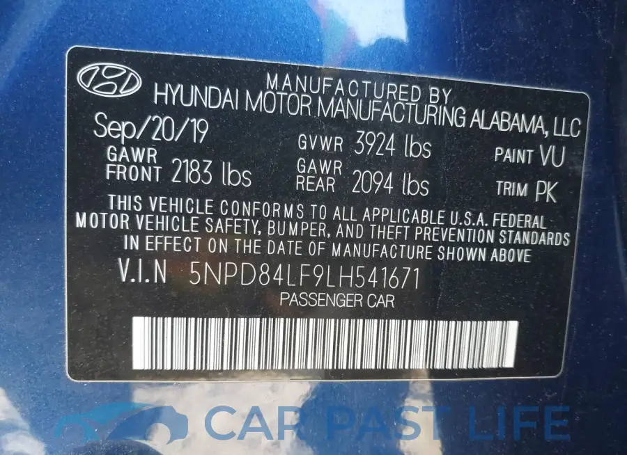5NPD84LF9LH541671# 9