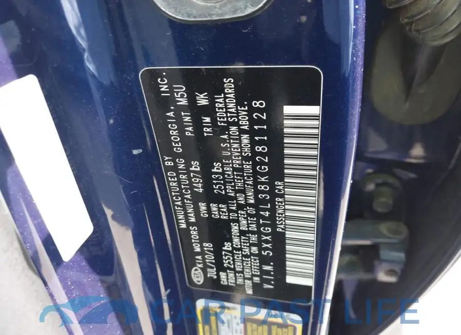 5XXGT4L38KG281128# 9