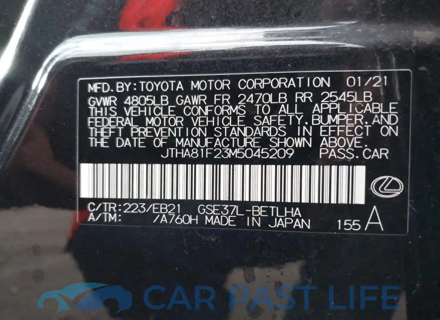 JTHA81F23M5045209# 9
