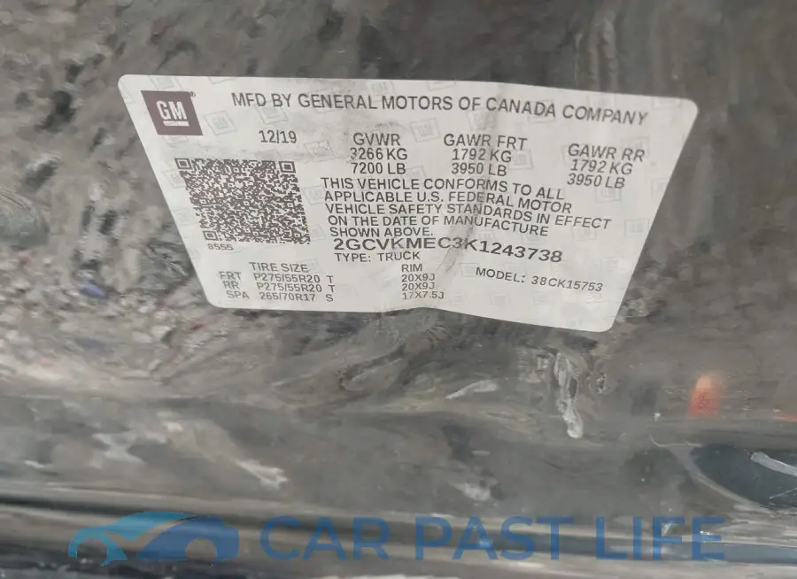 2GCVKMEC3K1243738# 9