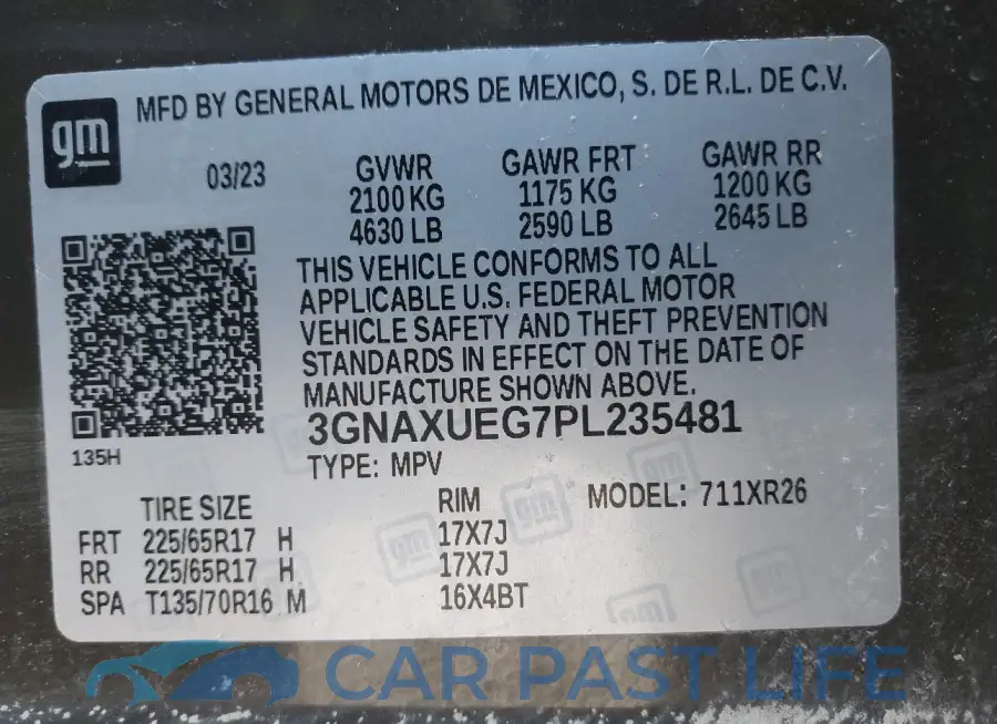 3GNAXUEG7PL235481# 9