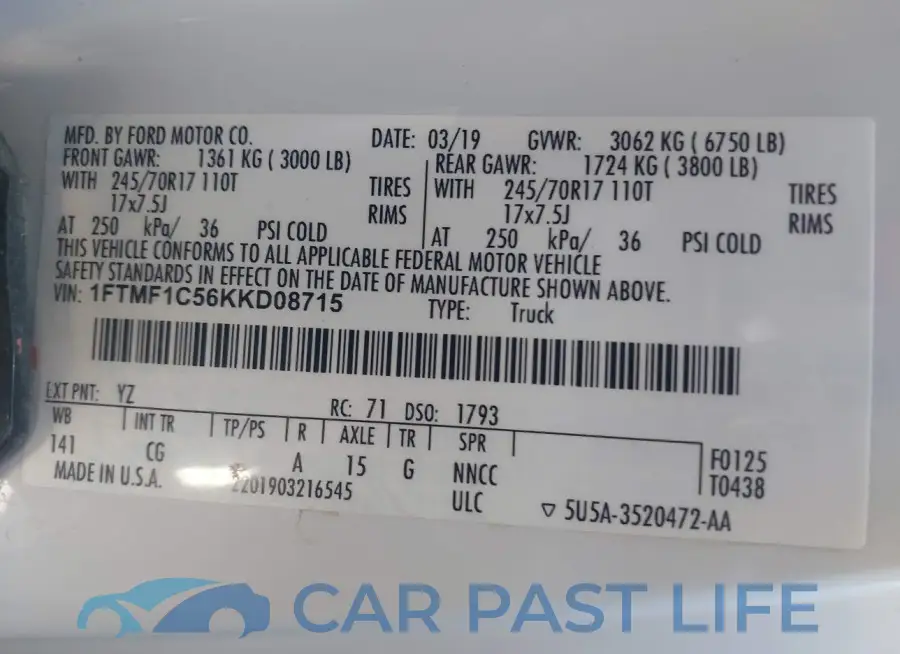 1FTMF1C56KKD08715# 9
