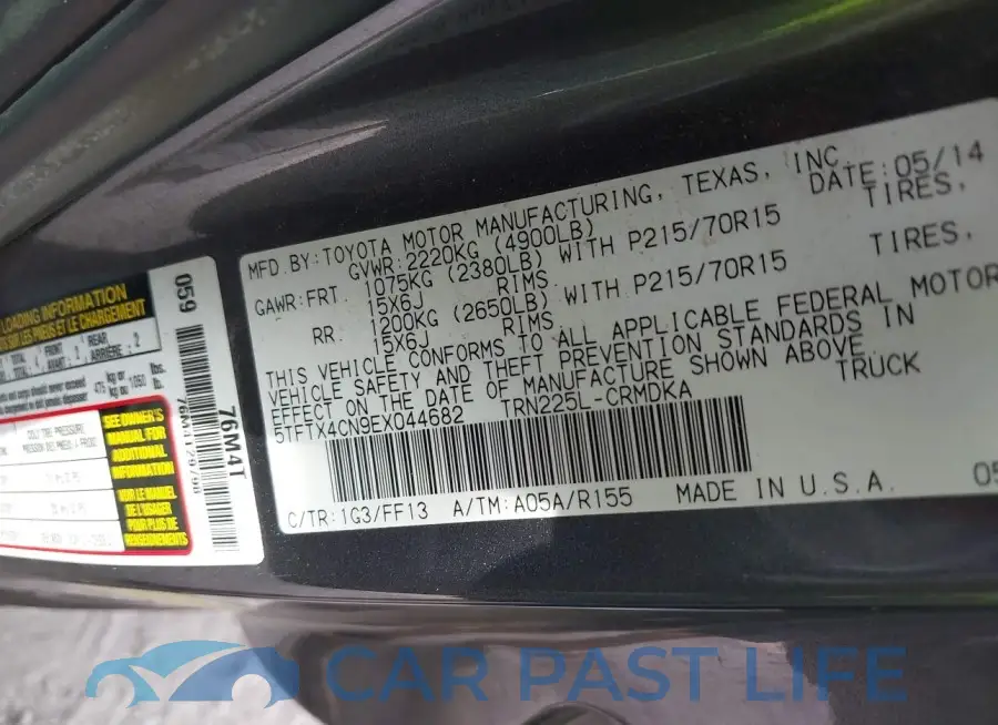 5TFTX4CN9EX044682# 9
