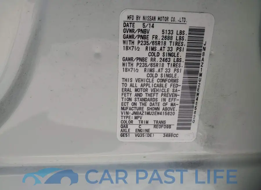 JN8AZ1MU2EW415620# 9