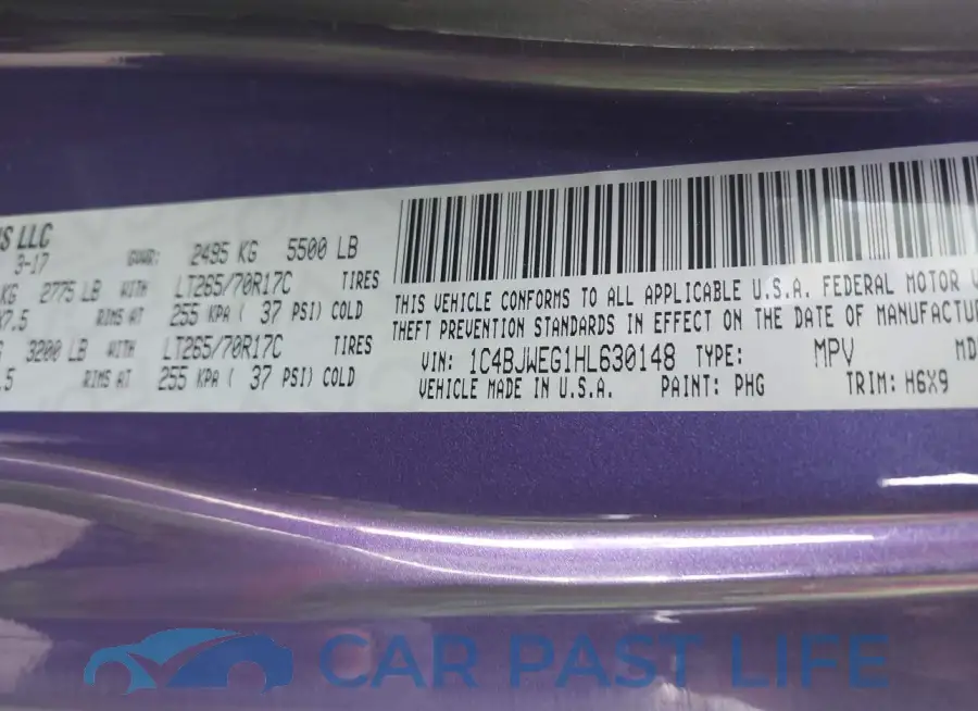 1C4BJWEG1HL630148# 9