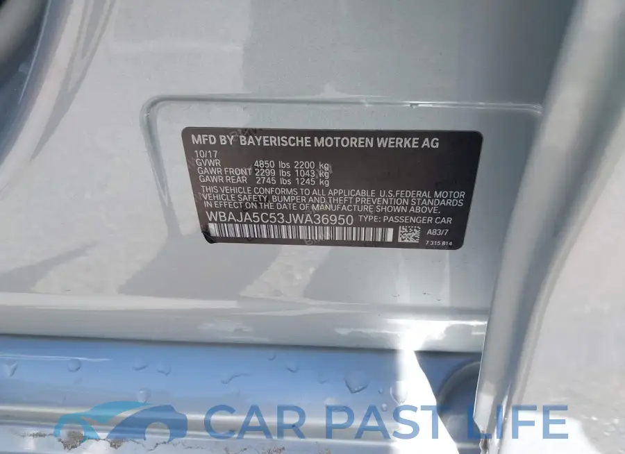 WBAJA5C53JWA36950# 9