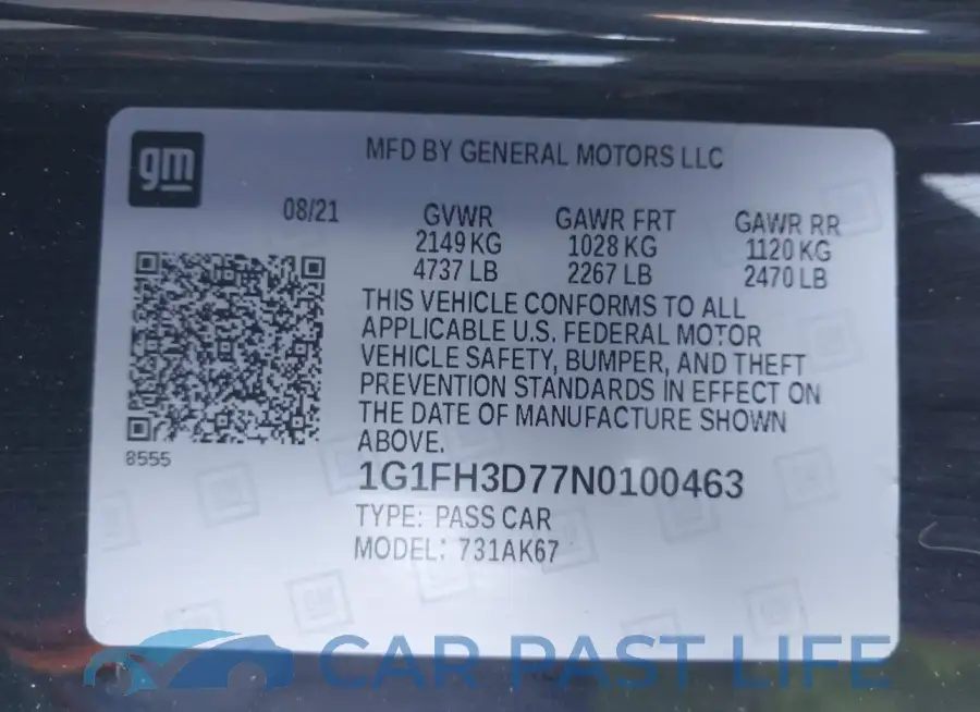 1G1FH3D77N0100463# 9