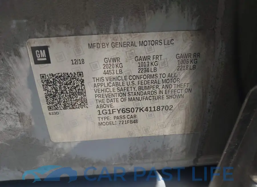 1G1FY6S07K4118702# 9