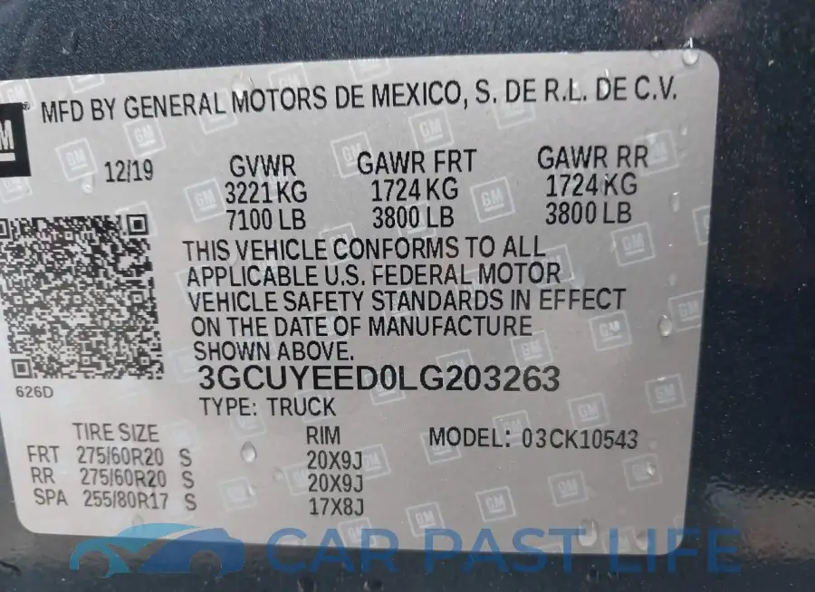 3GCUYEED0LG203263# 9