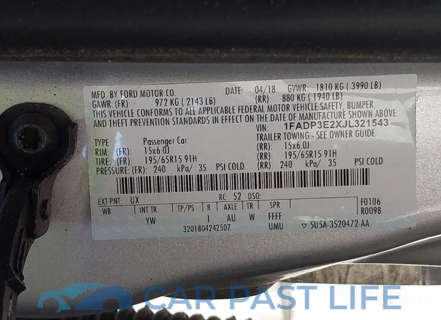 1FADP3E2XJL321543# 9