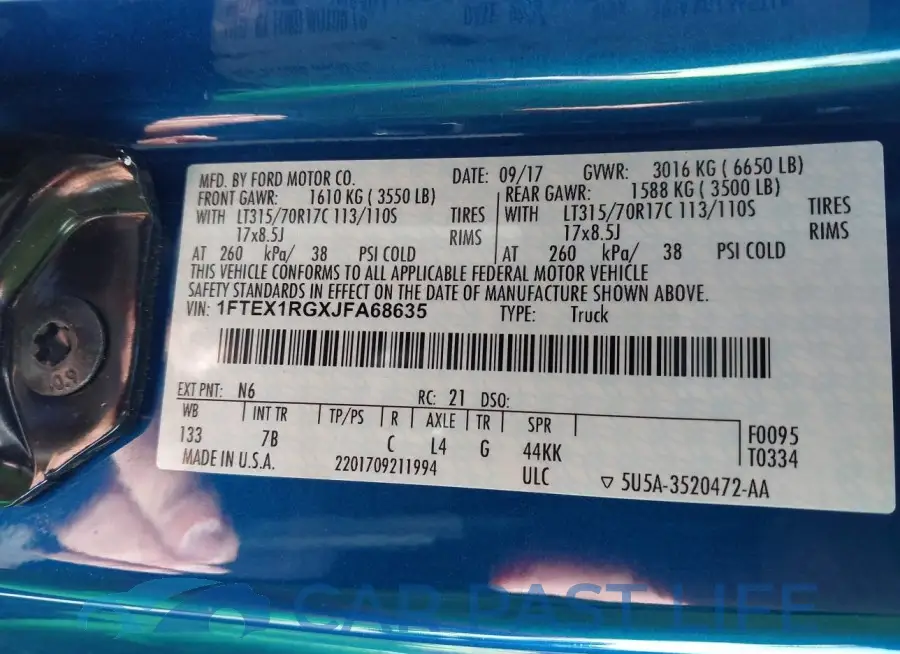 1FTEX1RGXJFA68635# 9