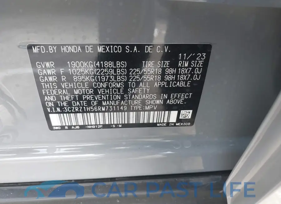 3CZRZ1H56RM731149# 9