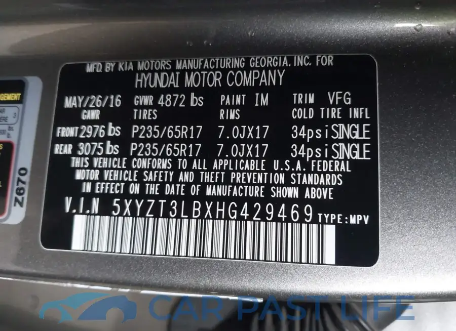 5XYZT3LBXHG429469# 9