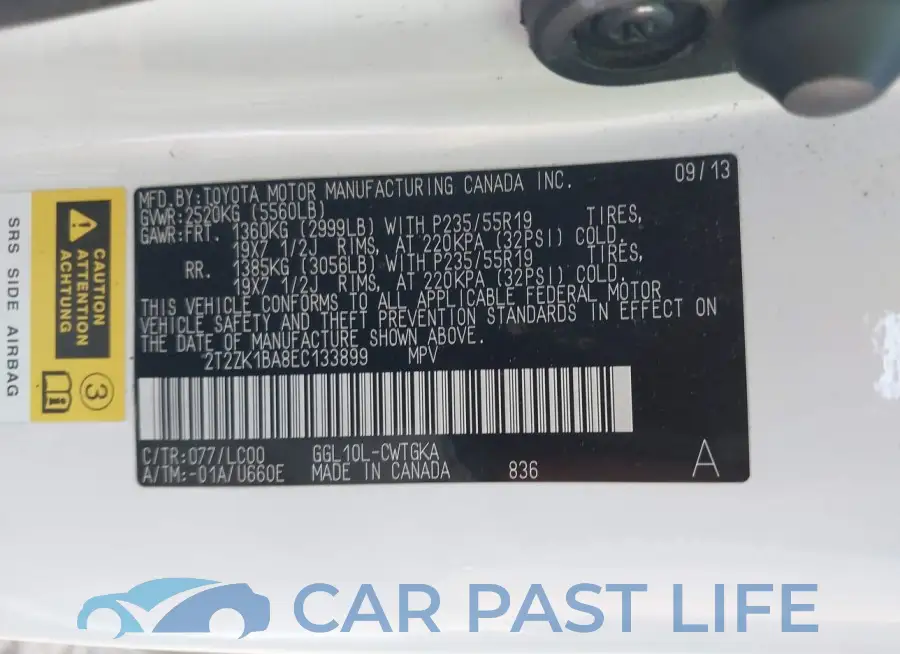 2T2ZK1BA8EC133899# 9