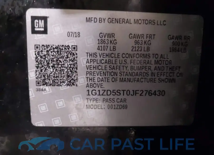 1G1ZD5ST0JF276430# 9
