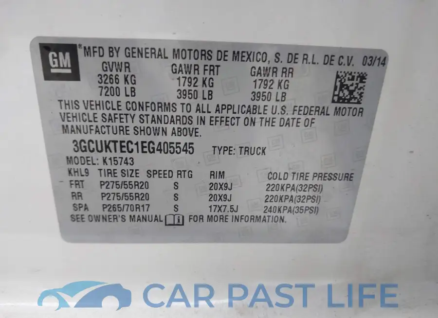 3GCUKTEC1EG405545# 9