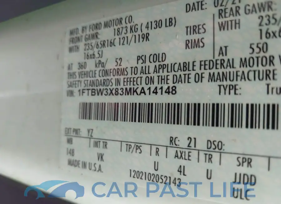 1FTBW3X83MKA14148# 9