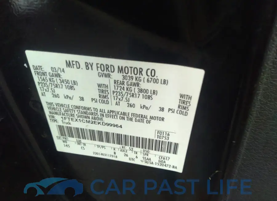 1FTEX1CM2EKD99964# 9