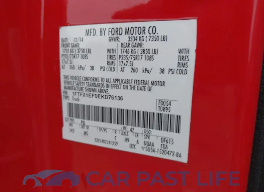 1FTFX1EF0EKD76136# 9