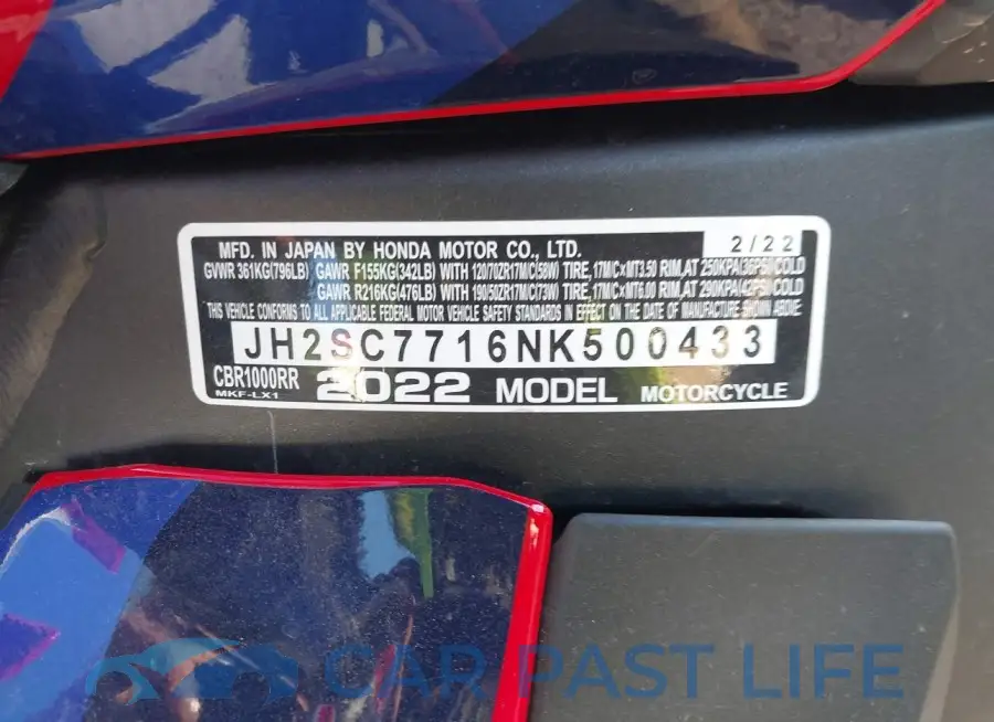 JH2SC7716NK500433# 10