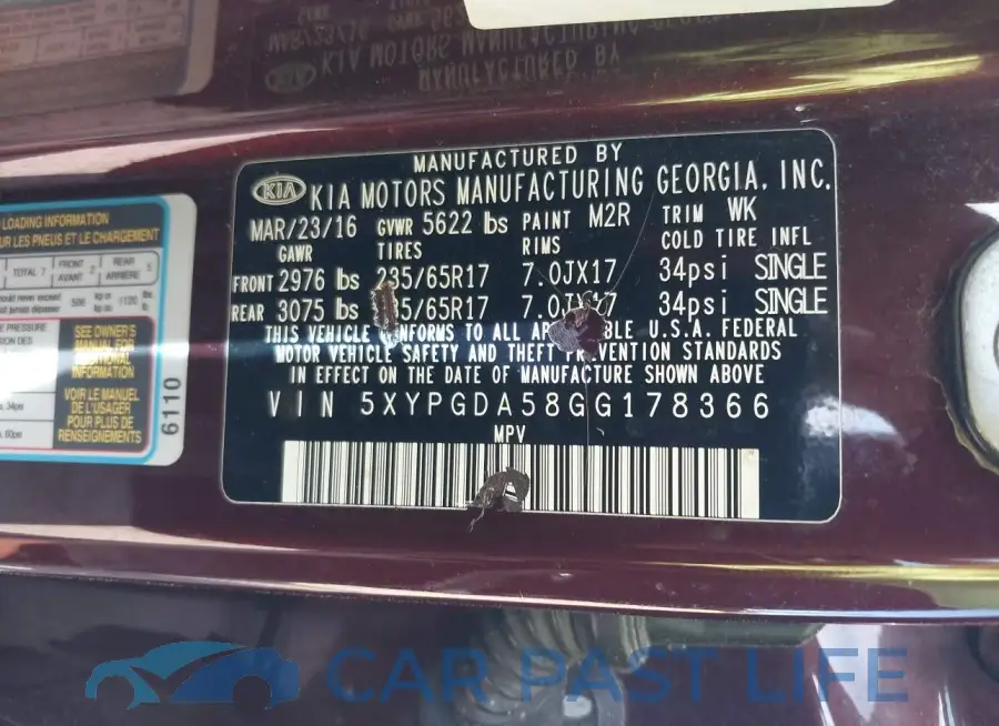 5XYPGDA58GG178366# 9