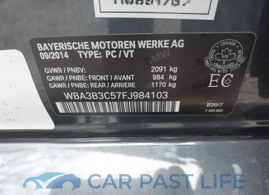 WBA3B3C57FJ984103# 9