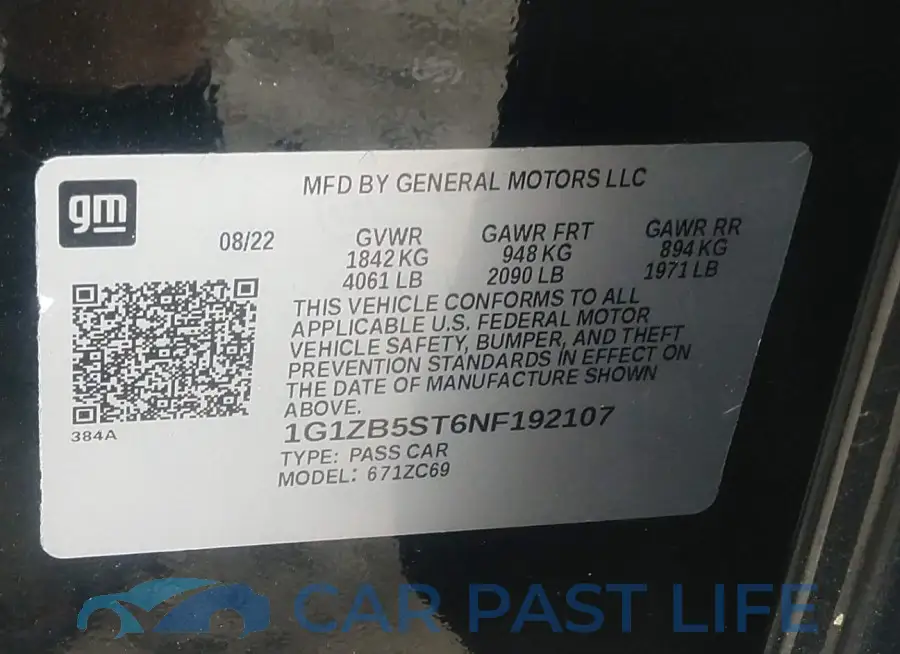 1G1ZB5ST6NF192107# 9