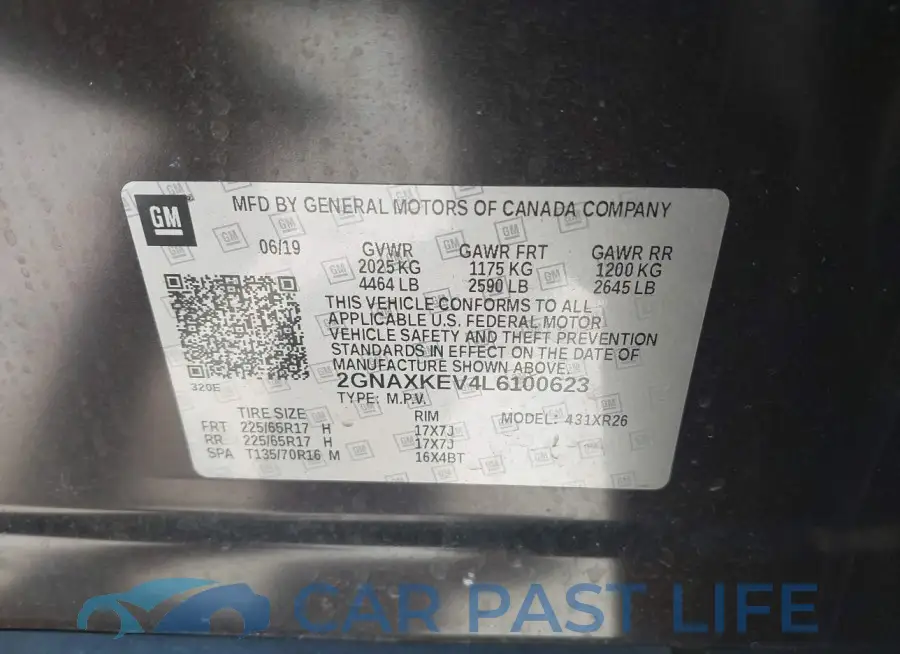 2GNAXKEV4L6100623# 9