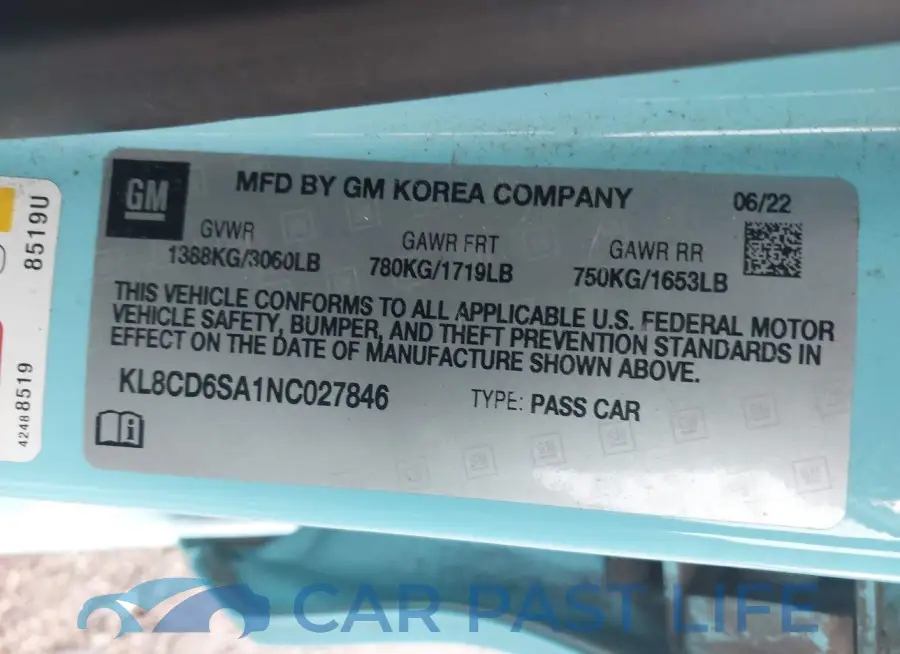 KL8CD6SA1NC027846# 9